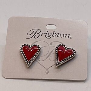 Brighton Dazzling Love Red Heart Earrings